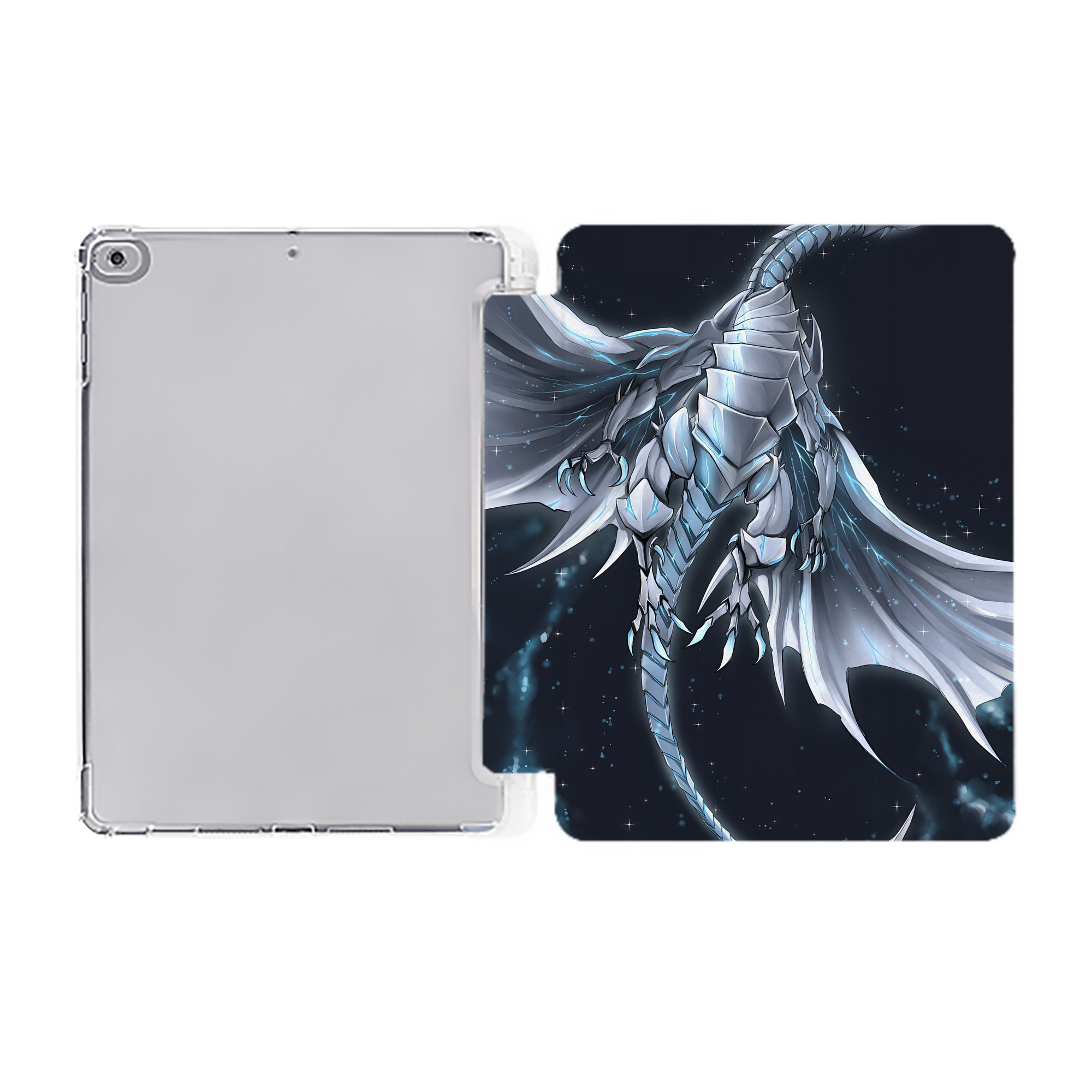 （画像用） 遊☆戯☆王 Yu-Gi-Oh! IPad ケース ペン収納付き 三つ折りスタンド PUレザー×シリコン 対応機種9.5/10.5/10.9インチ